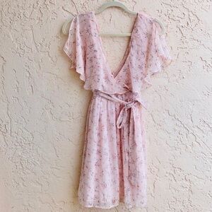 Forever 21 Floral Chiffon Wrap Mini Dress Size S.